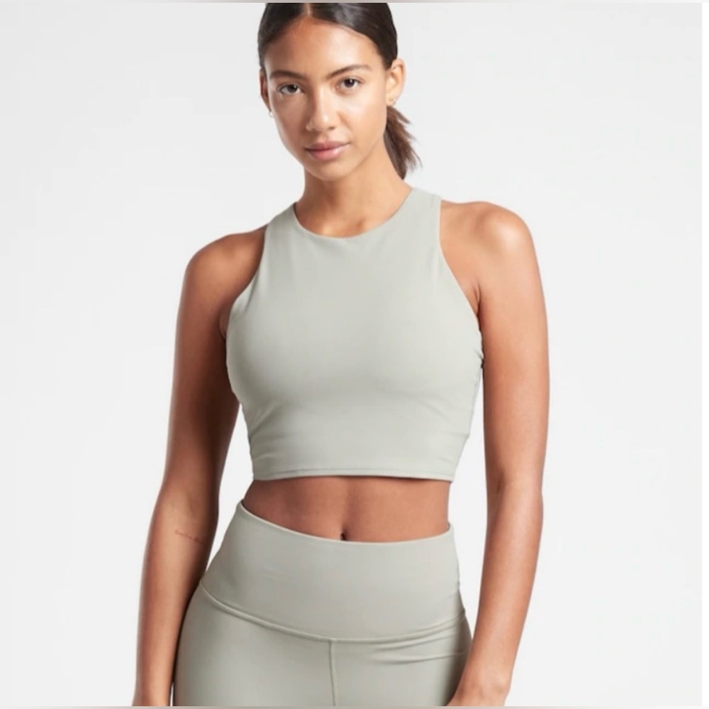 Athleta Conscious Crop Bra A-C in Dusty Sage